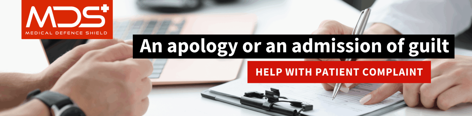 An apology or an admission of guilt banner