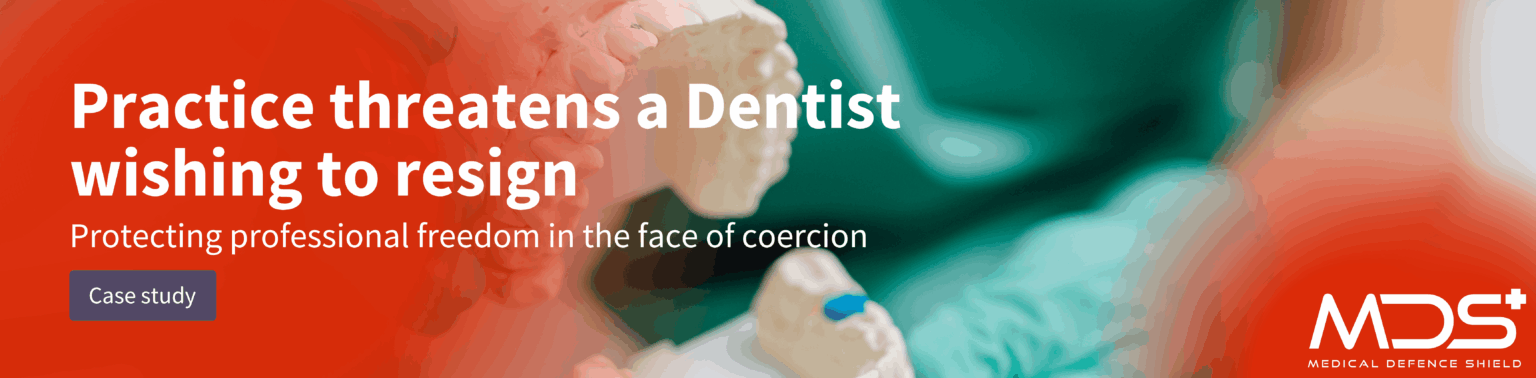 Practice threatens a Dentist wishing to resign banner