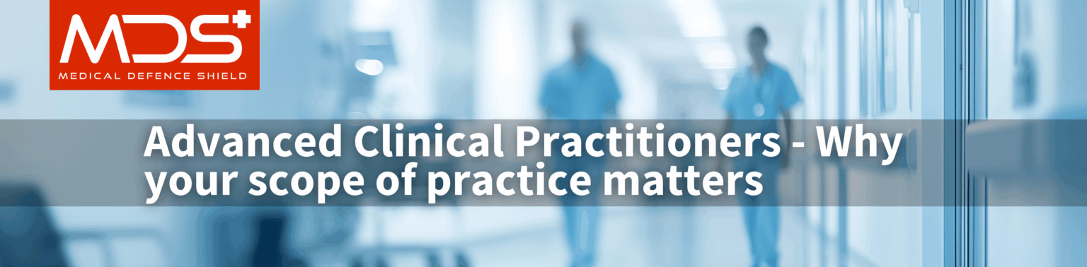 Banner with imagery and the text Advanced Clinical Practitioners, why your scope of practice matters
